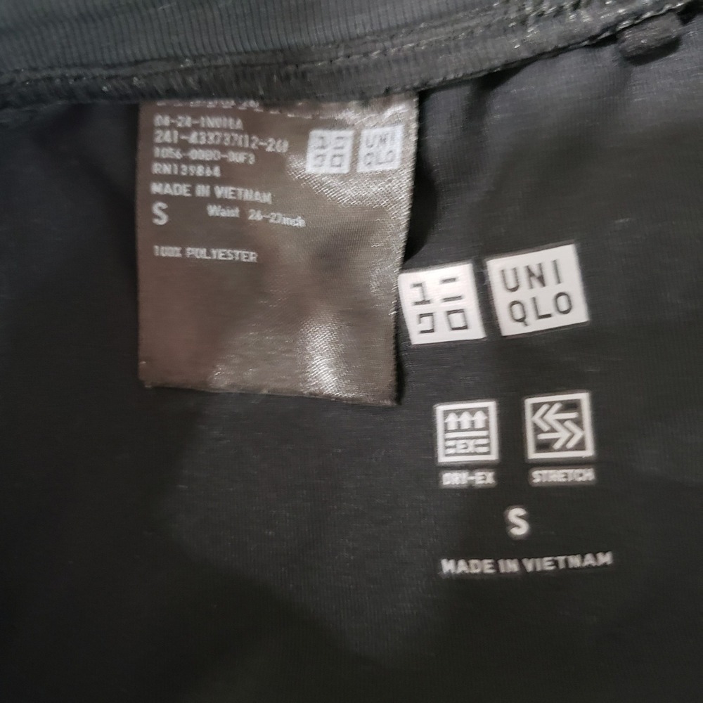 Uniqlo Joggers Black Dry-EX Ultra Stretch Active Tapered Pants Gorpcore Sporty - Picture 4 of 5